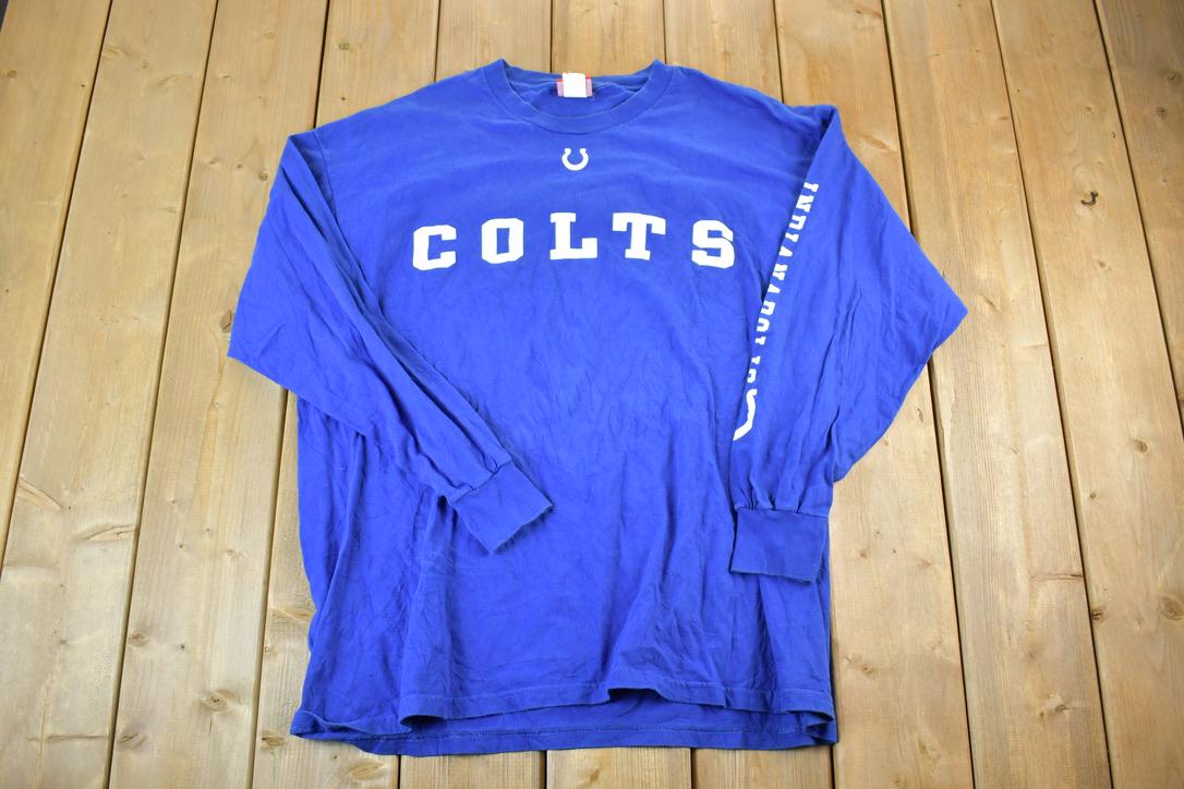 Vintage 1990s Indianapolis Colts NFL Graphic Long Sleeve T-Shirt Made In USA