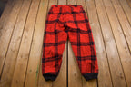 1980s Vintage Lumberjack Plaid Wool Jogger Trousers 36 x 30