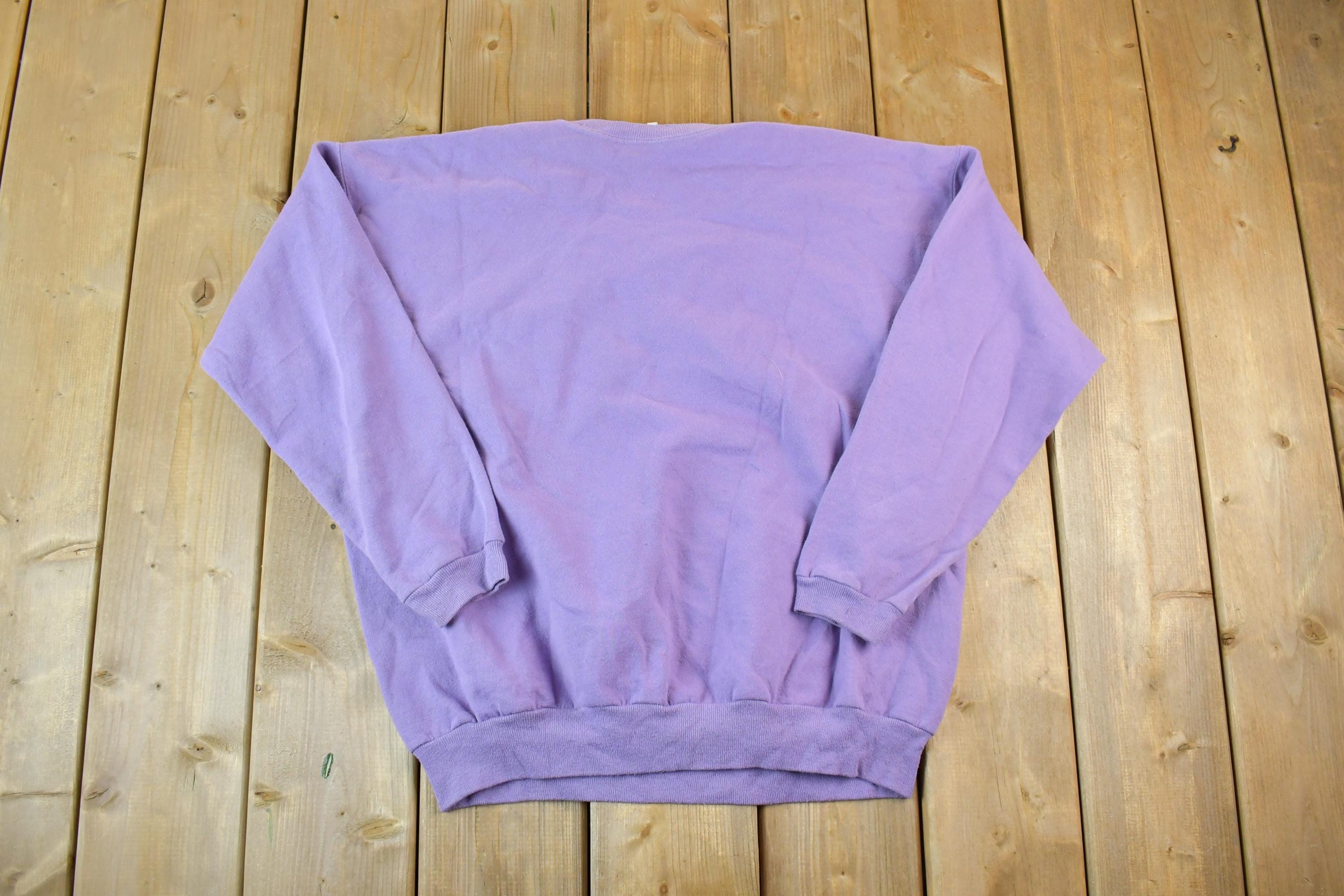 Vintage 1990s Hanes Her Way Blank Mauve Crewneck Sweatshirt