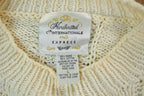 Vintage 1990s Hand Knitted Cie International Express Cable Knit Crewneck Sweater