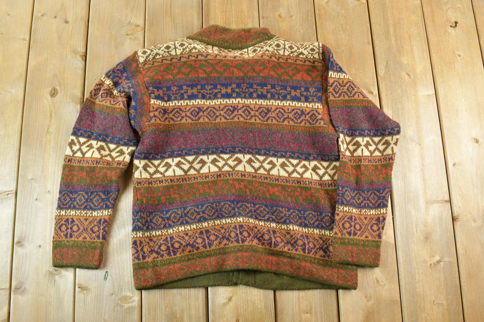 Vintage 1970s Baby Alpaca 100% Wool Knit Sweater Mens M