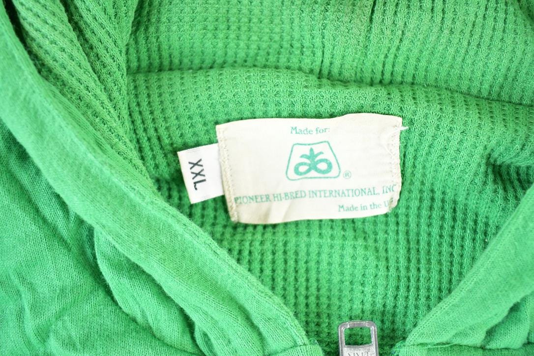 Vintage 1980s Pioneer Hi Bred Hoodie Full Zip Sweatshirt Mens XL