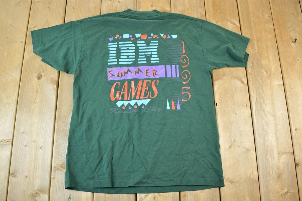 Vintage 1995 IBM Summer Games Souvenir Single Stitch Graphic Print T-Shirt