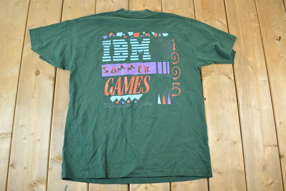 Vintage 1995 IBM Summer Games Souvenir Single Stitch Graphic Print T-Shirt