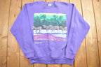 Vintage 1990s Oneita Columbus Zoo Zebra Crewneck Sweatshirt