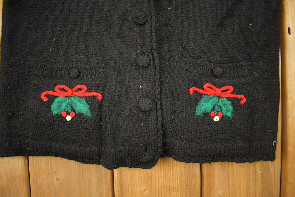 Vintage 1990s Pendleton Petite 100% Virgin Wool Knitted Cardigan Sweater