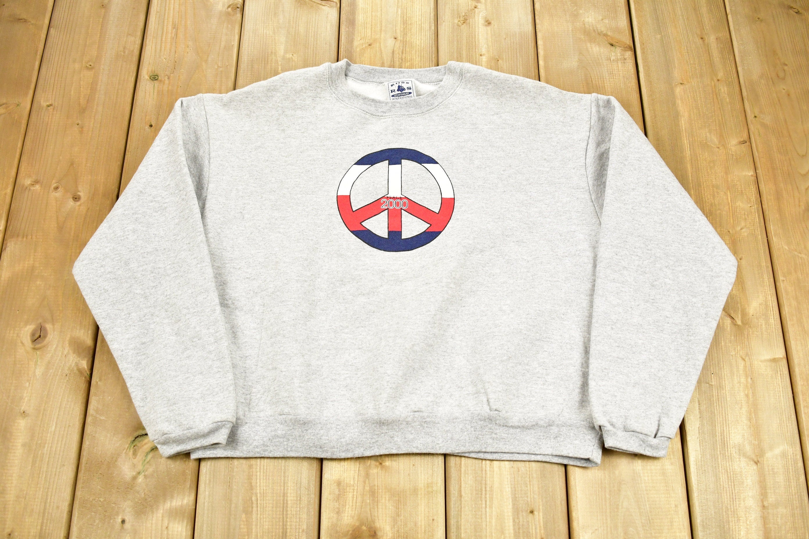 Vintage 2000 Peace Logo Crewneck Sweatshirt