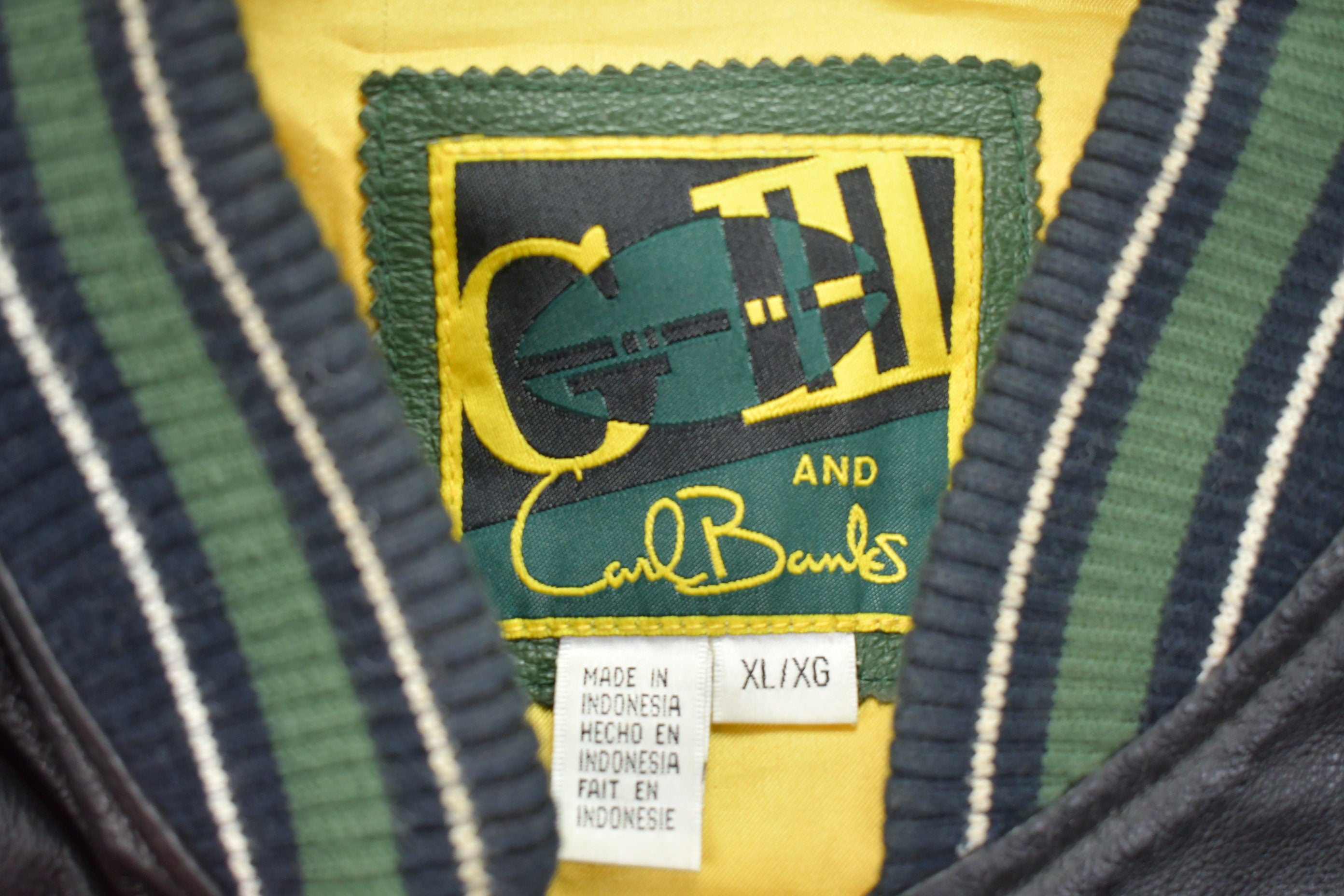 Vintage 1990s Green Bay Packers NFL Leather Bomber Jacket