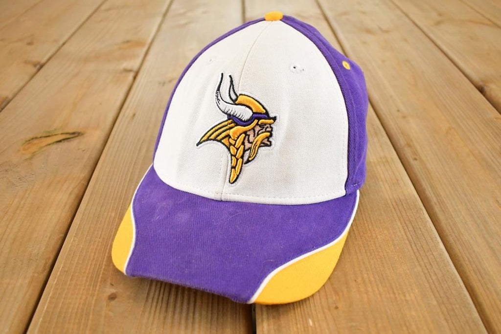 Vintage 1990s Minnesota Vikings Strap Back NFL Hat / 90's Embroidered Football Cap