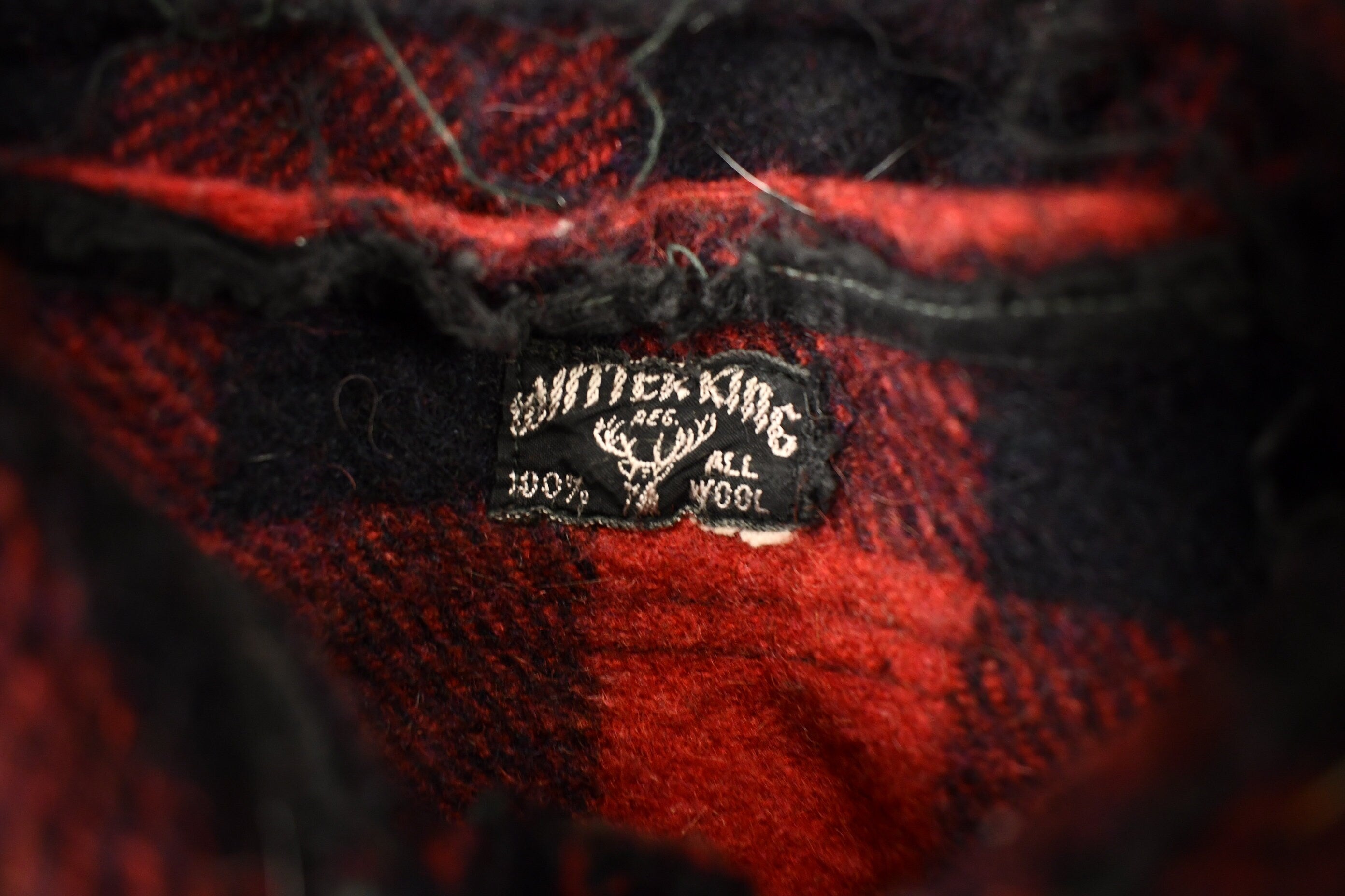 Vintage 1950s Winter King Buffalo Plaid Wool Button Up Shirt