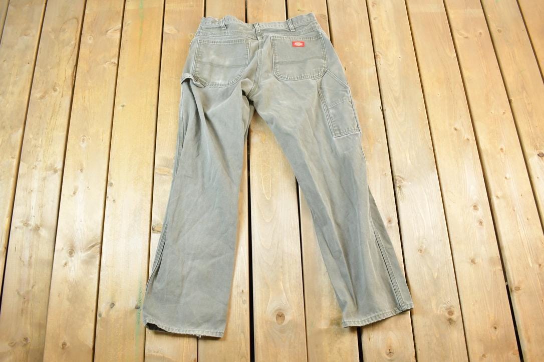 Vintage 1990s Dickies Denim Work Jeans Size 32 x 30 Made In USA  90s Carpenter Pants  Distressed Carhartt  Vintage Workwear