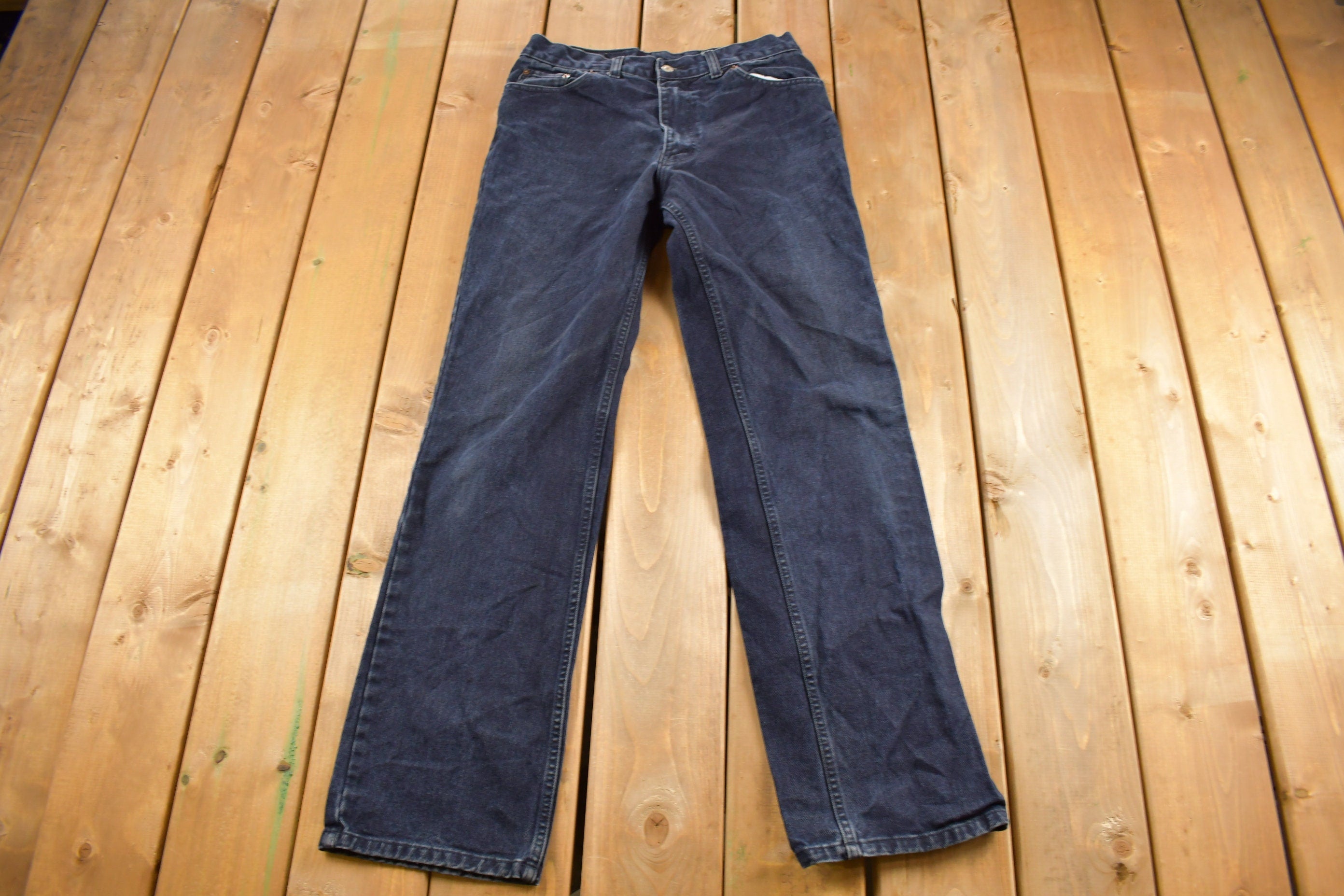 Vintage 1990s Levi's 501 Navy Blue Denim Jeans Size 32 x 33