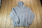 Vintage 1990s Russell Full Zip Blank Grey Hoodie Sweatshirt