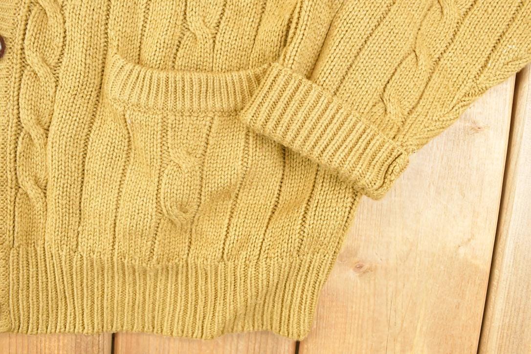 Vintage 1990s Towncraft Cable Knit Cardigan Sweater Men's L