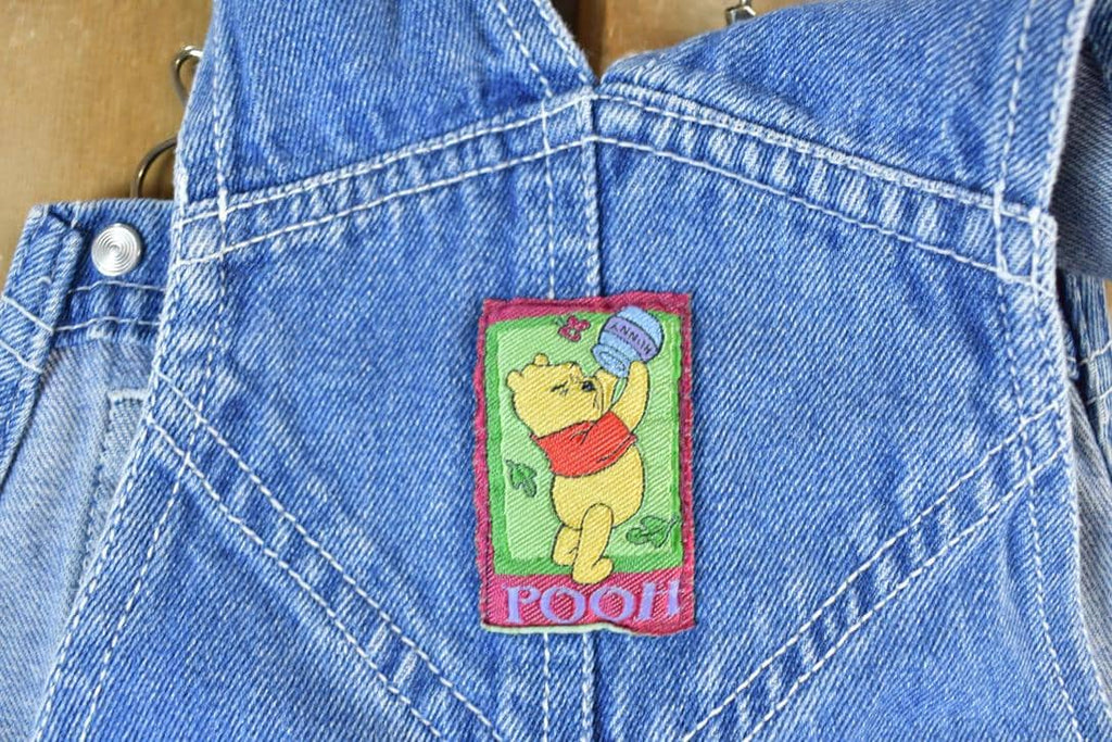 Vintage 1990s Pooh Bear Youth Denim Coveralls Size 8