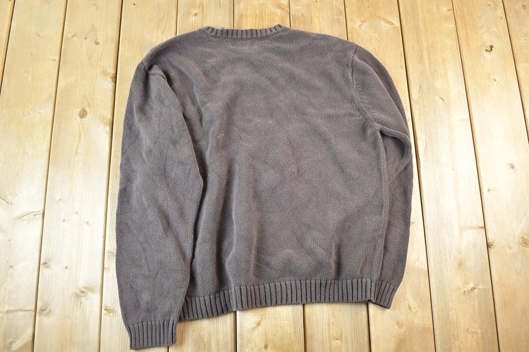 Vintage 1990s Chaps Knit Abstract Pattern Crewneck Sweater Mens M