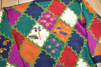 Vintage 1990s IVY Argyle Patchwork Knit Cardigan Sweater Ivy Themed