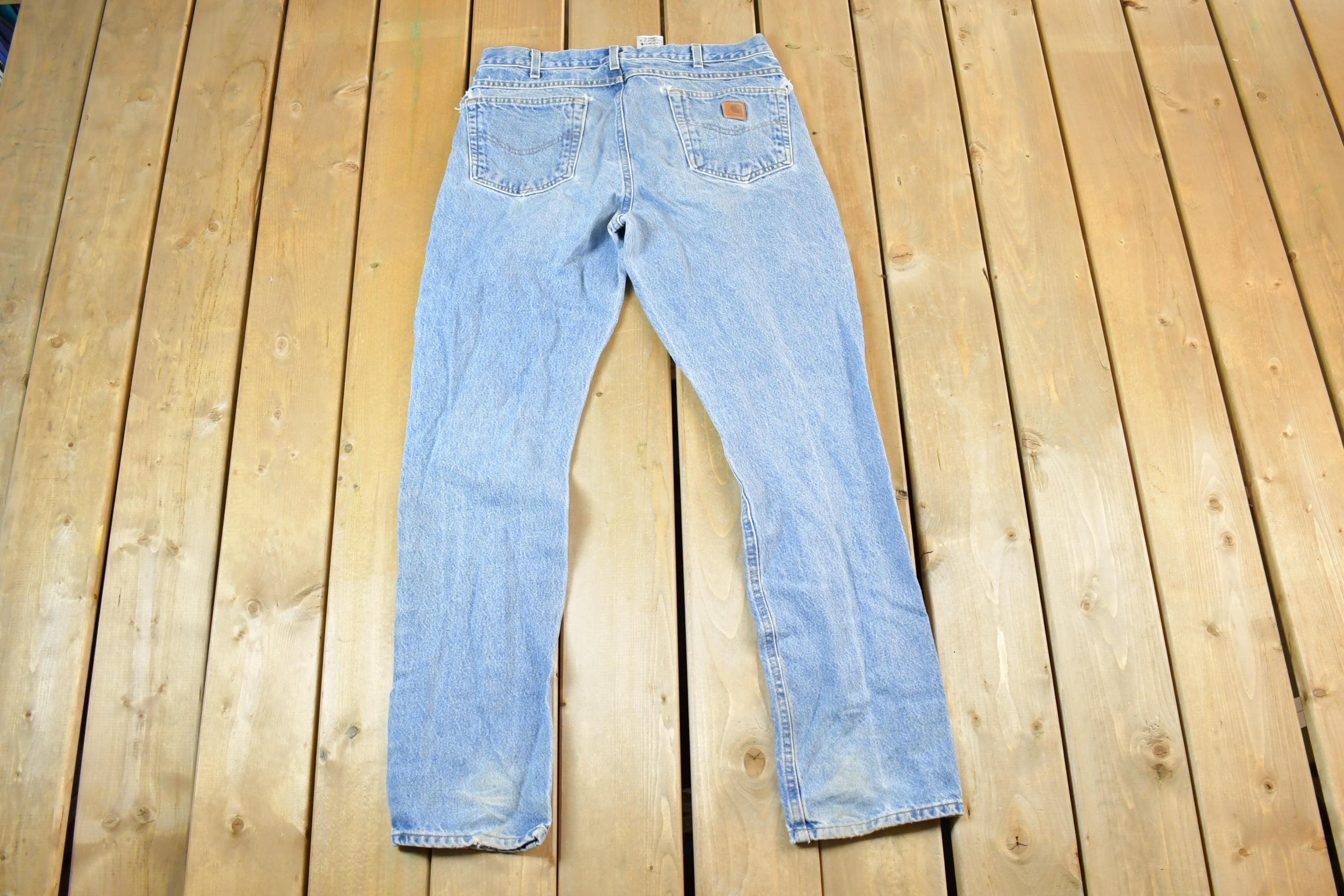 Vintage 1990s Carhartt Denim Work Jeans Size 34 x 34