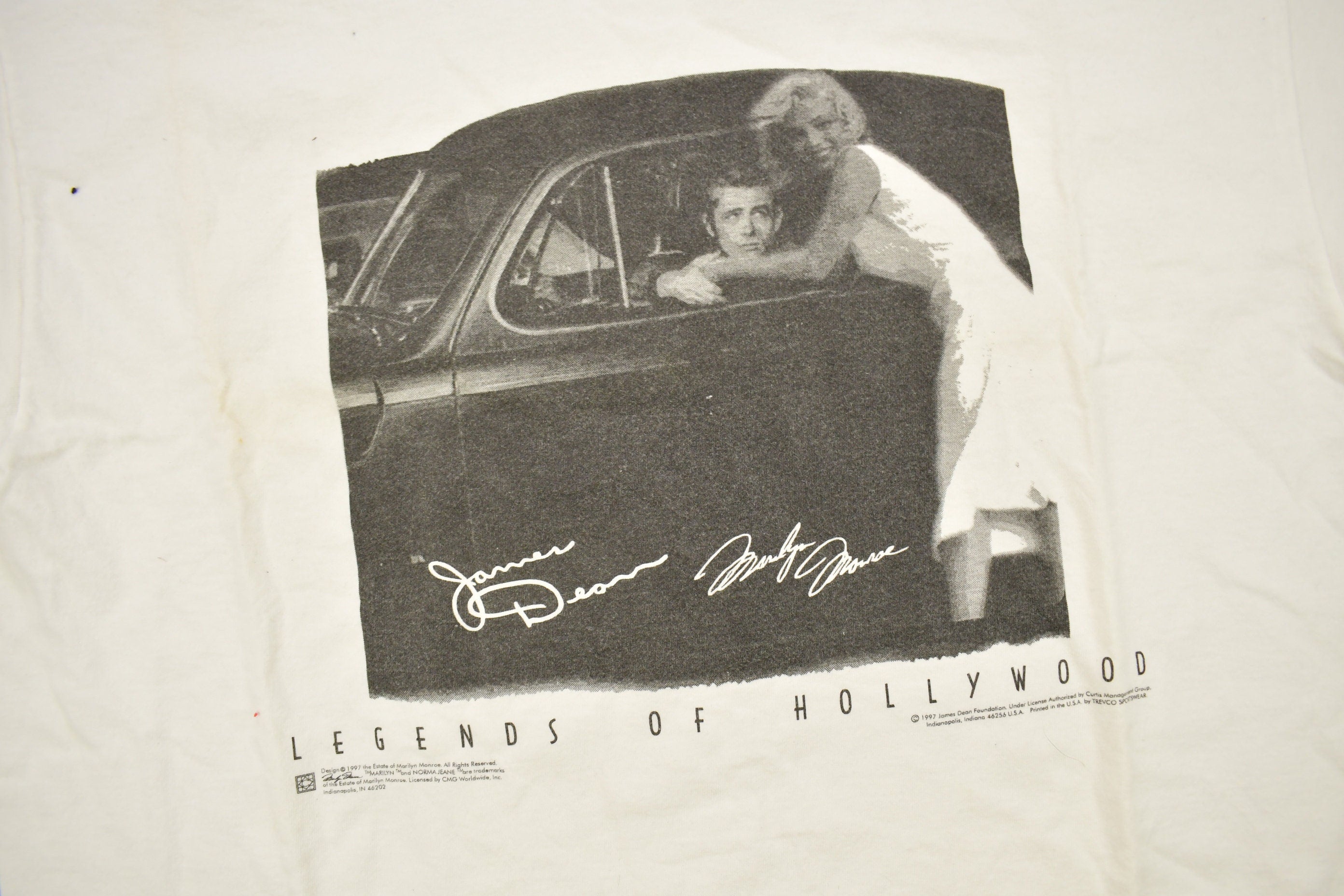 Vintage 1997 James Dean & Marilyn Monroe Legends Of Hollywood Graphic T Shirt