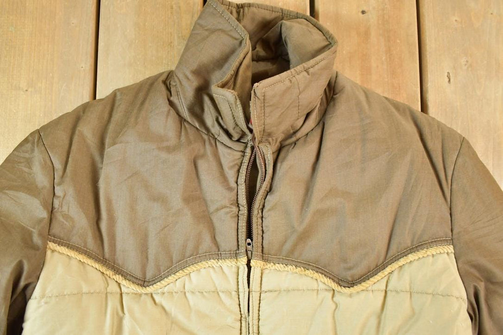 Vintage 1980s Field And Stream Light Puffer Western Jacket Made In USA