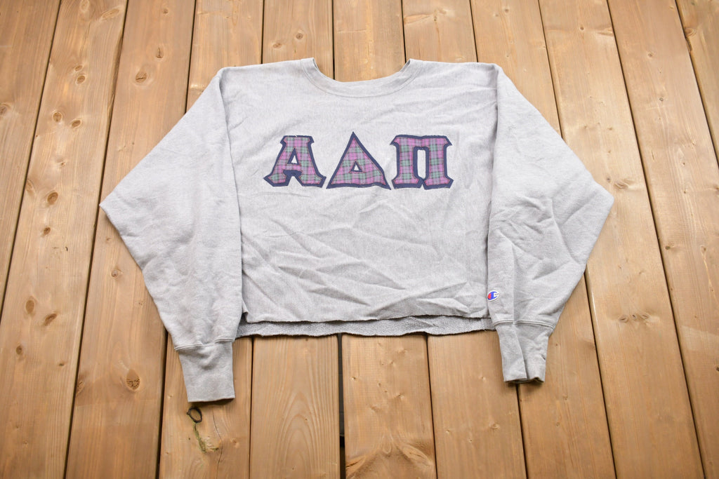 Vintage 1990s Sorority Champion Reverse Weave Cut Crewneck Sweatshirt