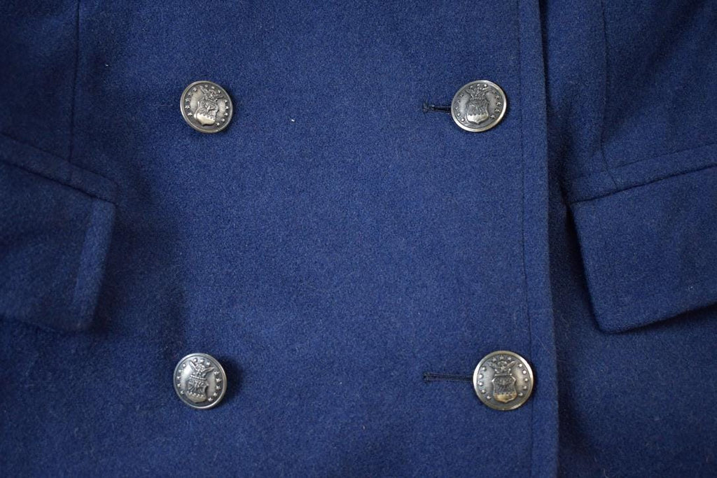 Vintage 1980s 100% Wool Double Breasted Military Overcoat