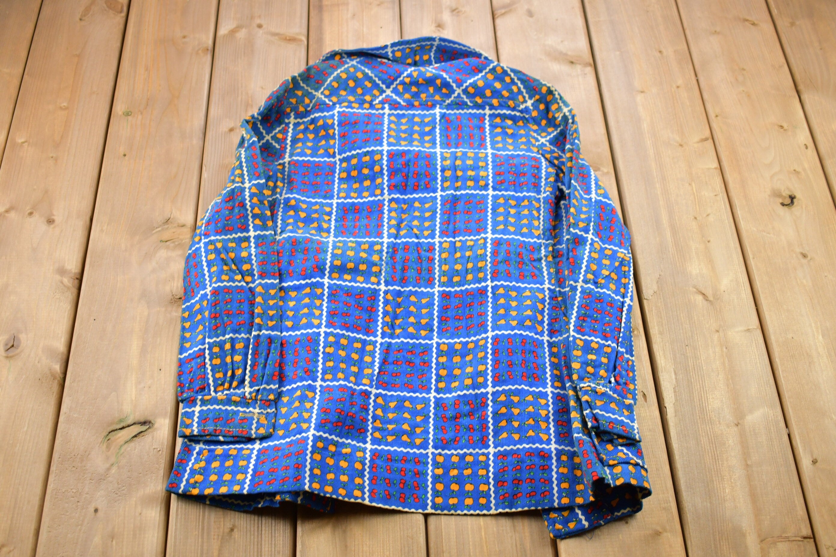 Vintage 1990s Cherry All Over Print Corduroy Jacket