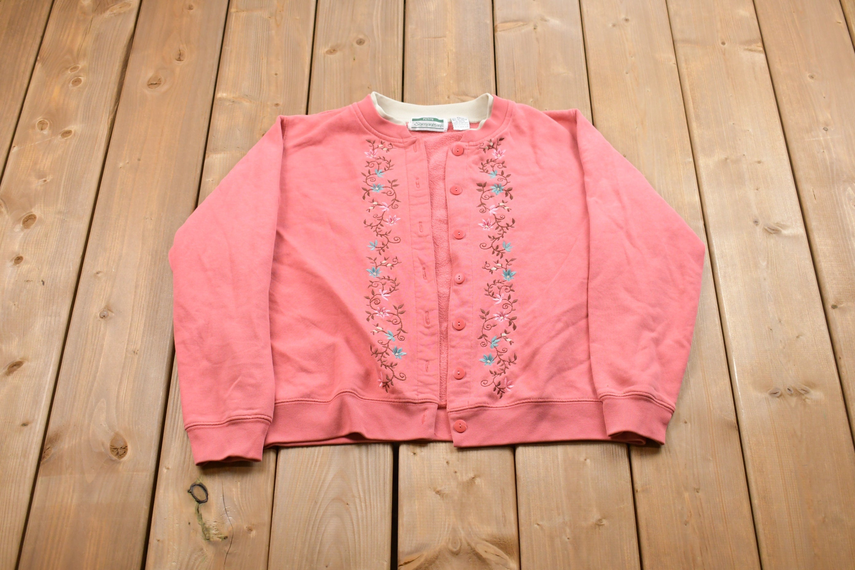 Vintage 1990s Shenanigans Floral Cardigan Sweater