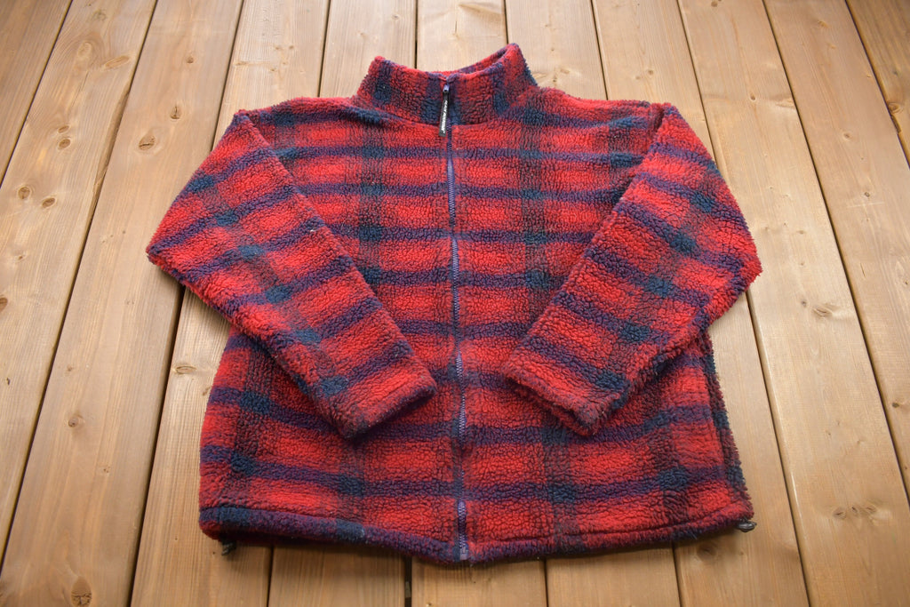 Vintage 1990s Black Mountain Outdoor Gear Thick Fleece Zip Up Sweater