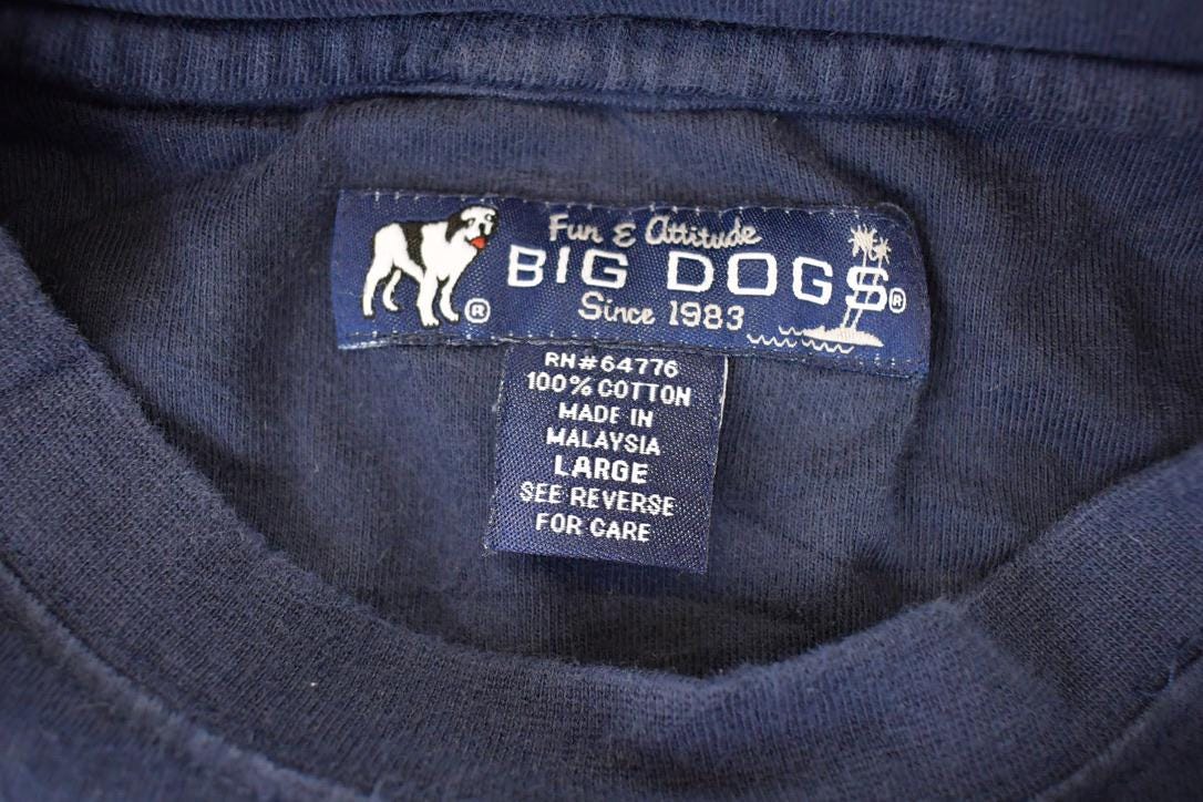 Vintage 1990s Big Dog Gas Embroidered Souvenir Long Sleeve T-Shirt Men's L