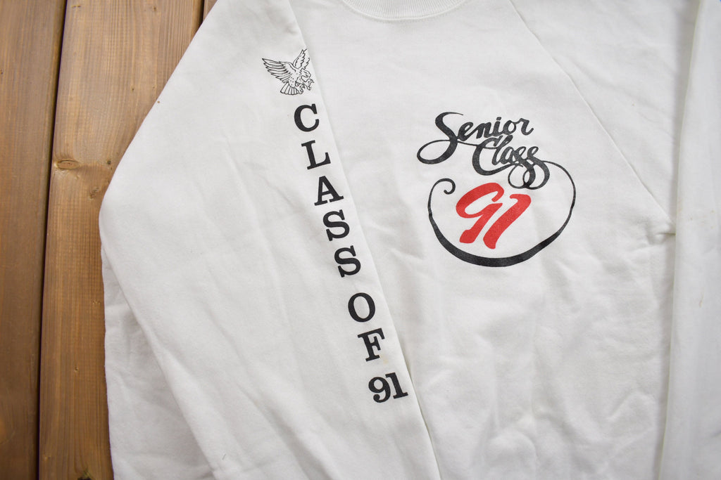 Vintage 1991 High School Graduation Senior Class Graphic Crewneck Sweatshirt