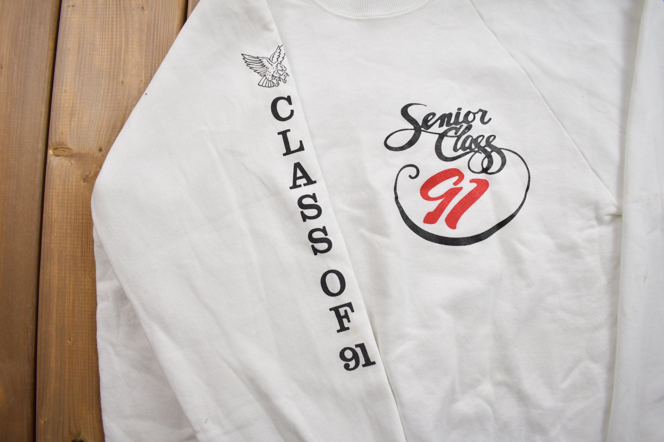 Vintage 1991 High School Graduation Senior Class Graphic Crewneck Sweatshirt