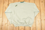 Vintage 1990s Cute Frog Embroidered Double Collar Crew Neck Sweatshirt Men's L