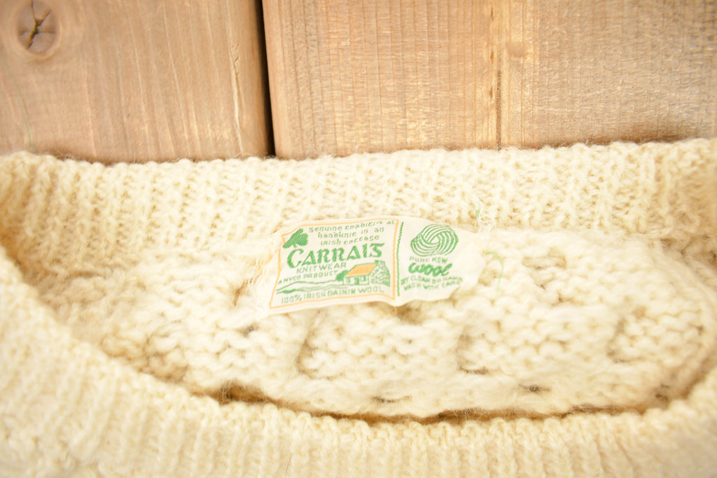 Vintage 1980s Cable Knitted Crewneck Sweater