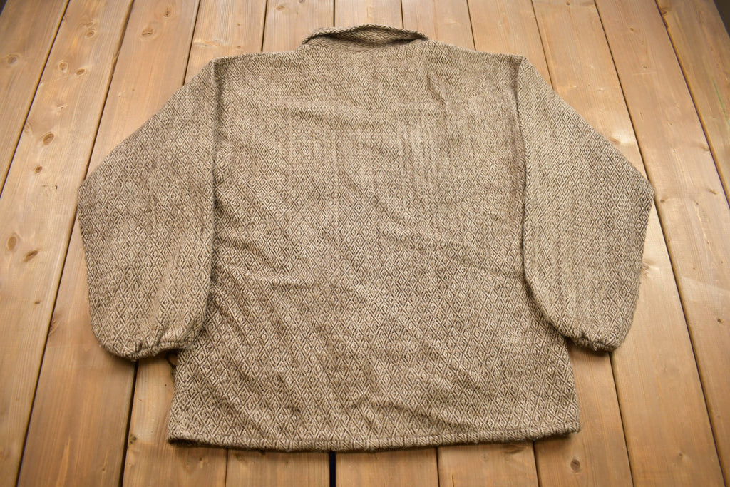 Vintage 1980s Unbranded Zip Up Jacket / Argyle Pattern / 80s Fashion / Unisex Vintage Clothes / Winter is Approaching