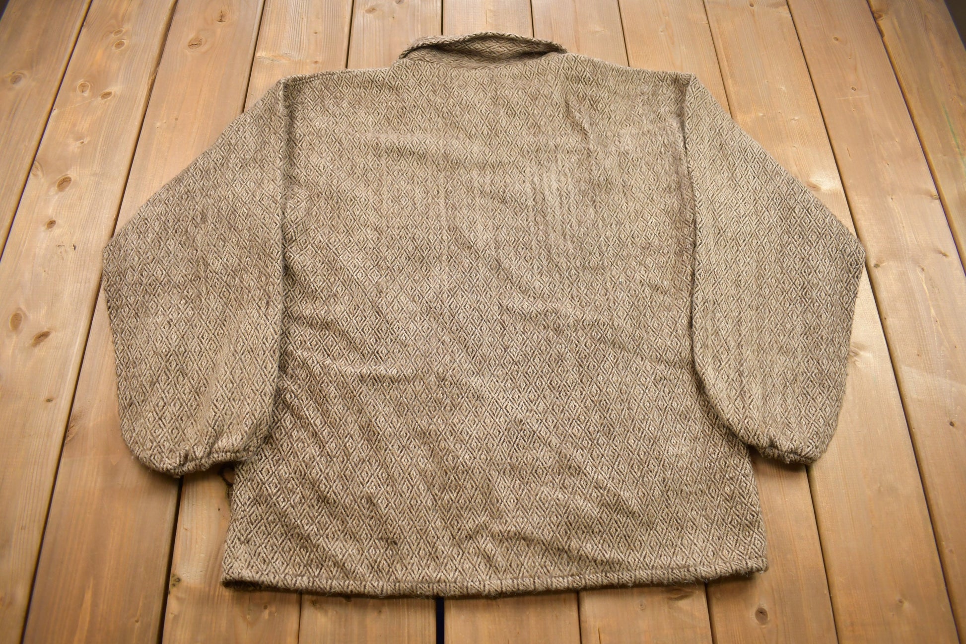 Vintage 1980s Unbranded Zip Up Jacket / Argyle Pattern / 80s Fashion / Unisex Vintage Clothes / Winter is Approaching