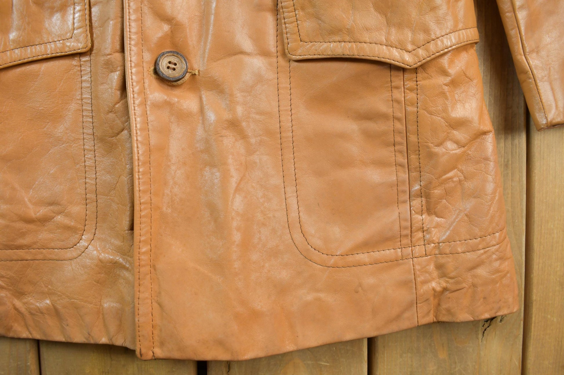 Vintage 1970s William Barry Leather Blazer Jacket