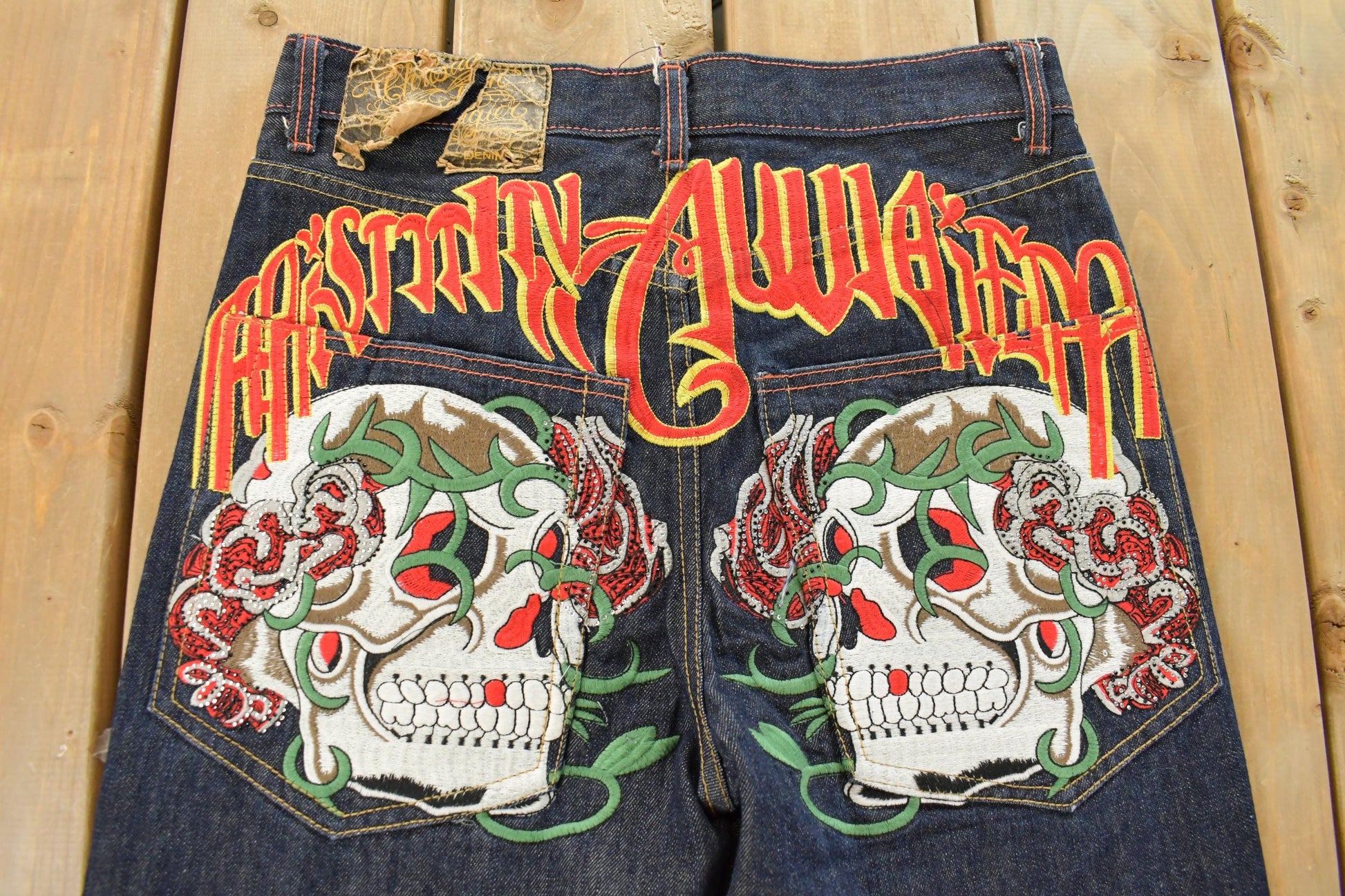 Vintage Y2K Christian Audigier Ed Hardy Denim Jeans Men's 31 x 31