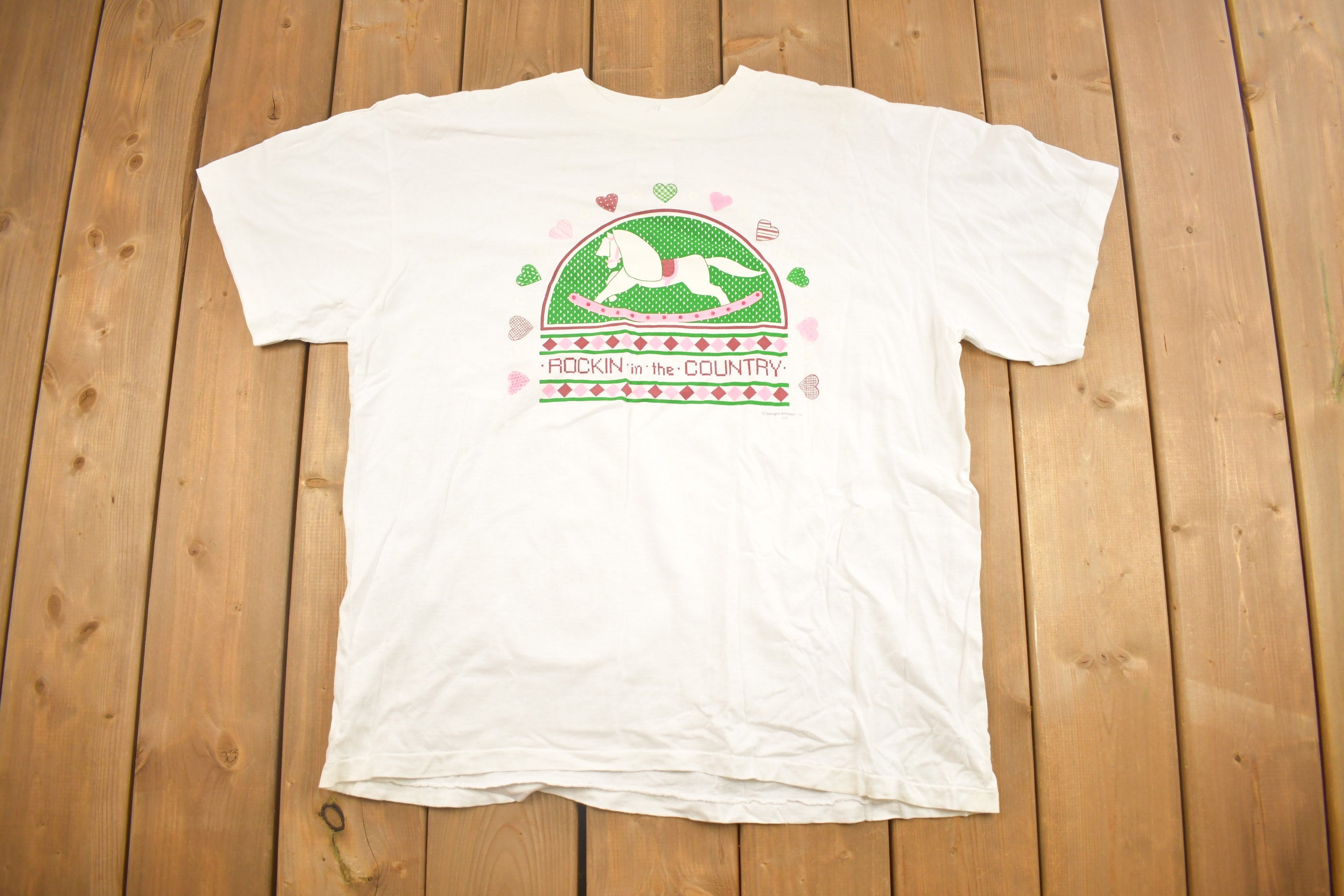 Vintage 1990s Rockin In The Country Graphic T Shirt