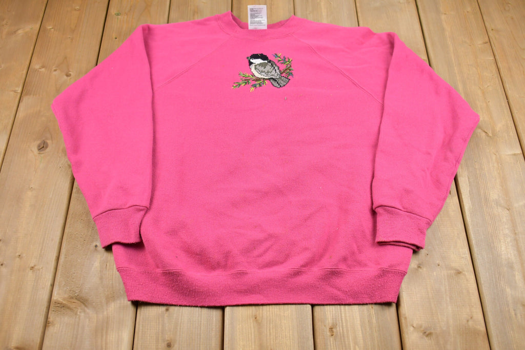 Vintage 1990s Hanes Her Way Bird Graphic Raglan Crewneck