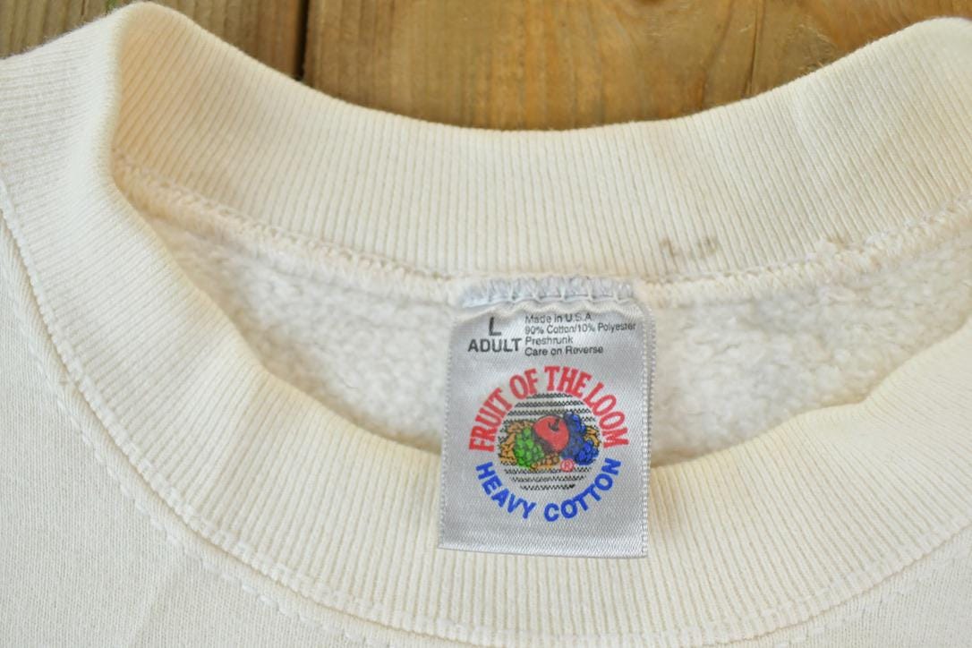 Vintage 1990s Deers The Great Outdoors Crewneck Sweatshirt / Embroidered Deers / Nature Sweater / Animal Sweater