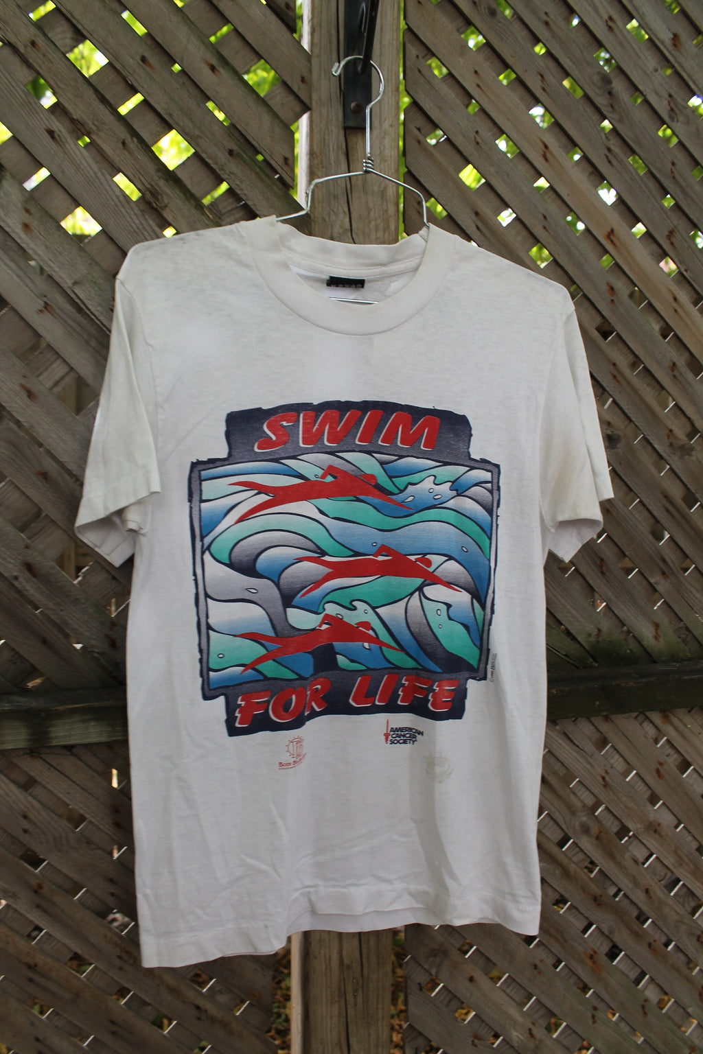 Vintage 1995 Swim For Life American Cancer Society T-Shirt