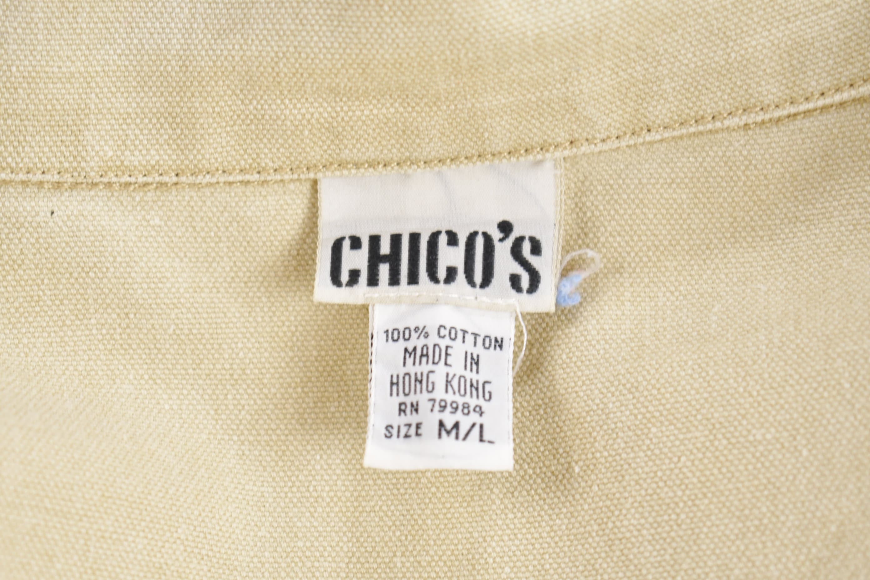 Vintage 1990s Chicos Beige Denim Jacket