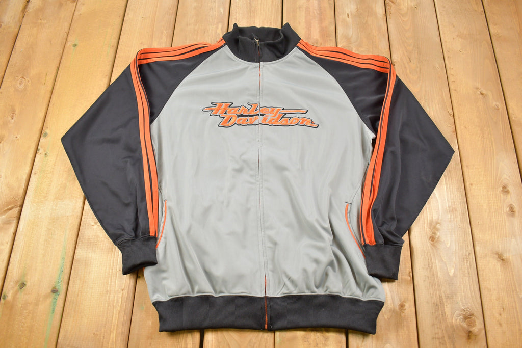 Vintage 1990s Harley Davidson Motorcycles Raglan Zip Up Sweater