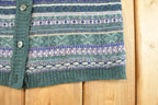 Vintage 1990s LL Bean Outdoorsman Wool Knit Vest Mens S / Abstract Pattern 3D / 90s Knitted Top