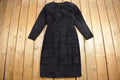 Vintage 1980s Black Suede Long Sleeve Dress