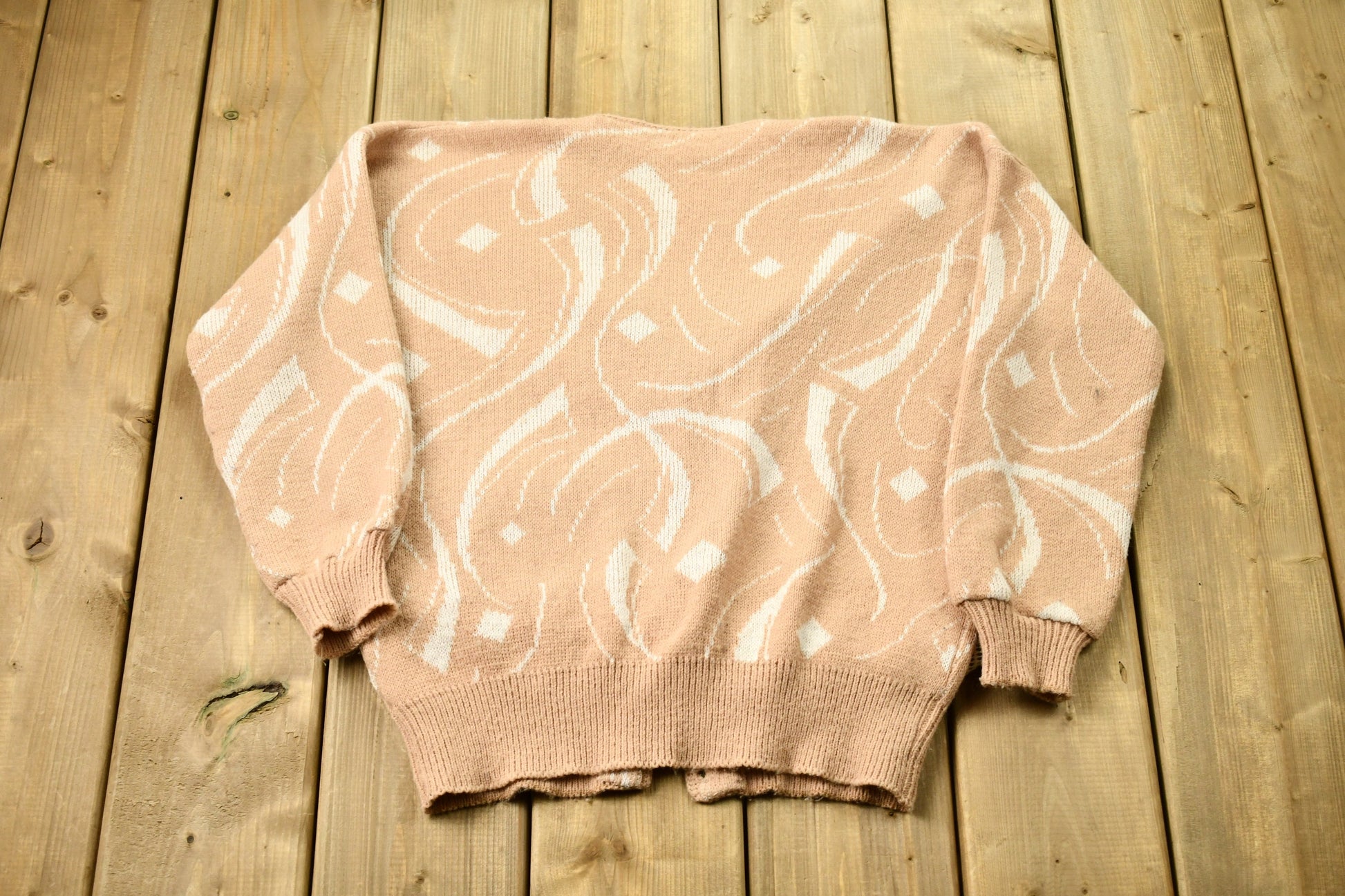 Vintage 1940s Abstract Wool Cardigan