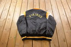 Vintage 1970 Embroidered Vikings Football Bomber Bomber Jacket