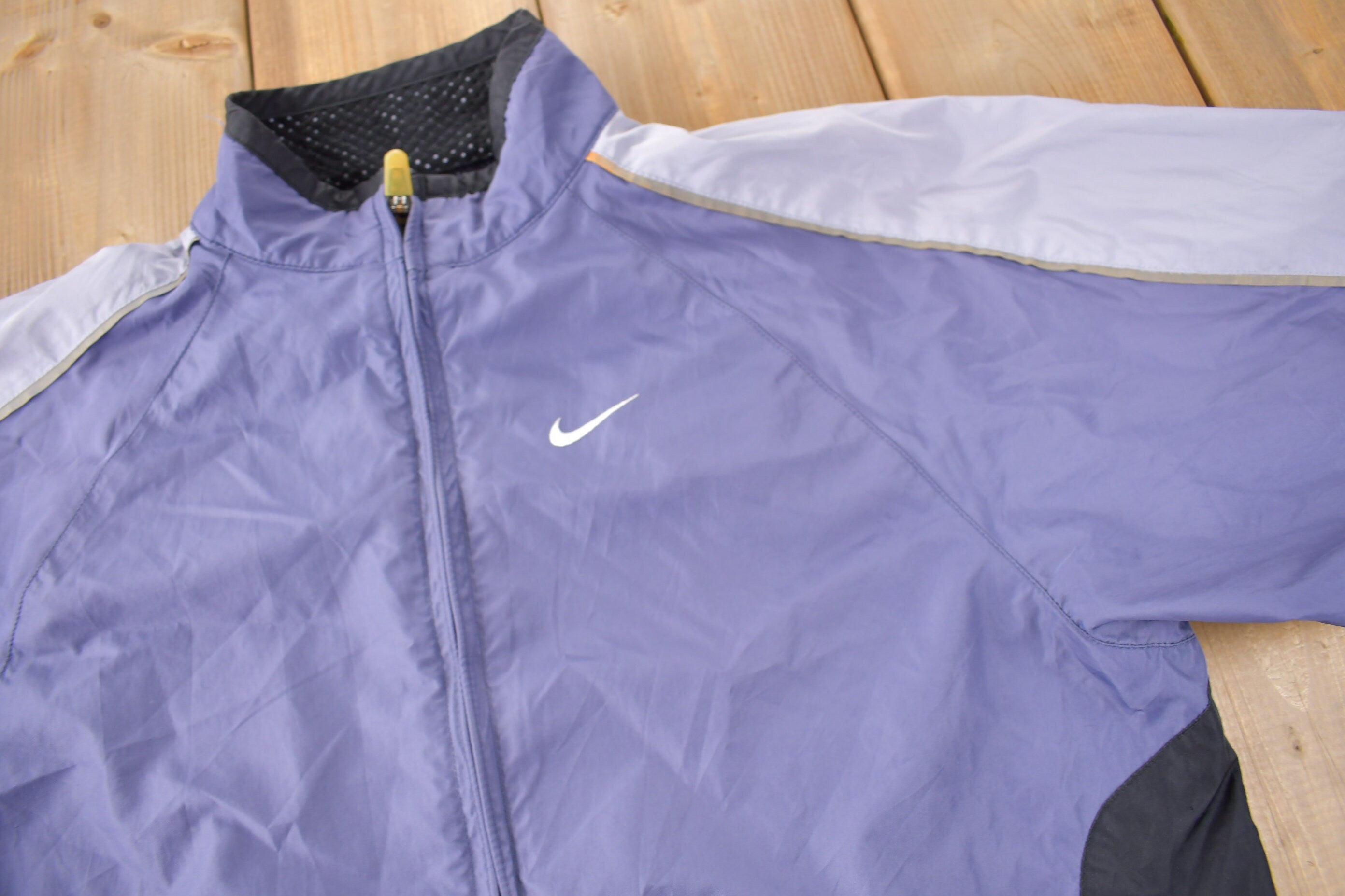 Vintage 1990s Purple Nike Women's Color Block Windbreaker Jacket Size M