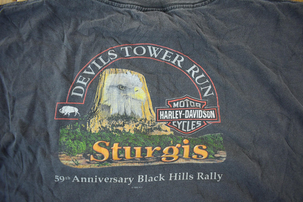 Vintage 1999 Harley Davidson Motorcycles Sturgis Black Hills Rally T-Shirt Men's XL